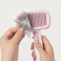 Hair Brush for Cats and Pet Hair Remover, Stainless Steel Dog Brush for Dog Grooming, Self Cleaning Slicker for Cat Grooming, Release Button