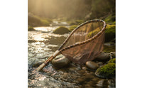 Bamboo Landing Net Deep Bag Handheld Fishing Net Fine Mesh Sturdy for Anglers