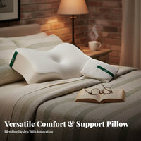 Slow Rebound Memory Foam Pillow Breathable Cervical Neck Pillow Widened Surface for Side Sleepers, Students, Nightly Use, Bedroom, Dormitory
