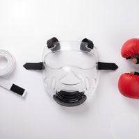 Detachable Fighting Face Guard Padded Chin Support Transparent Fighting Face Guard Anti-Anti-Fog Taekwondo Protector for Children, Training