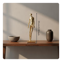 Abstract Human Figure Textured Finish Minimalist Human Figurine Fine Workmanship Abstract Figure Statue for Living Room, Desktop, Bookshelf