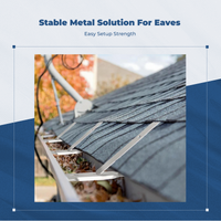 4 Pieces Aluminum Roof Gutter Hanger Rust Resistant Eaves Trough Hook Strong Strap Design Long Lasting for Outdoor, Shed, Gazebo