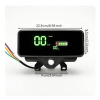 Universal Tricycle Instrument with Bracket Wired Digital Dashboard Backlit Speedometer Clear Visibility for Commuting