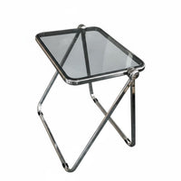 Foldable Design Clear Folding Table Space-Saving Portable Desk Transparent Top Workstation Multi-Purpose for Students, Apartment Dwellers, Remote Workers, Small Spaces, Study, Bedroom, Living Room