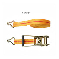 High Strength Polyester Heavy Duty Cargo Strap Long-Lasting Stitching Strapping Strap with Buckle Steel Hooks for Truckers, Trucks