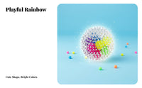 TPR Pressure Relief Sphere Textured Stimulation Rainbow Fruit Sphere Colorful Press Toy Long-Lasting Bouncy for Adults