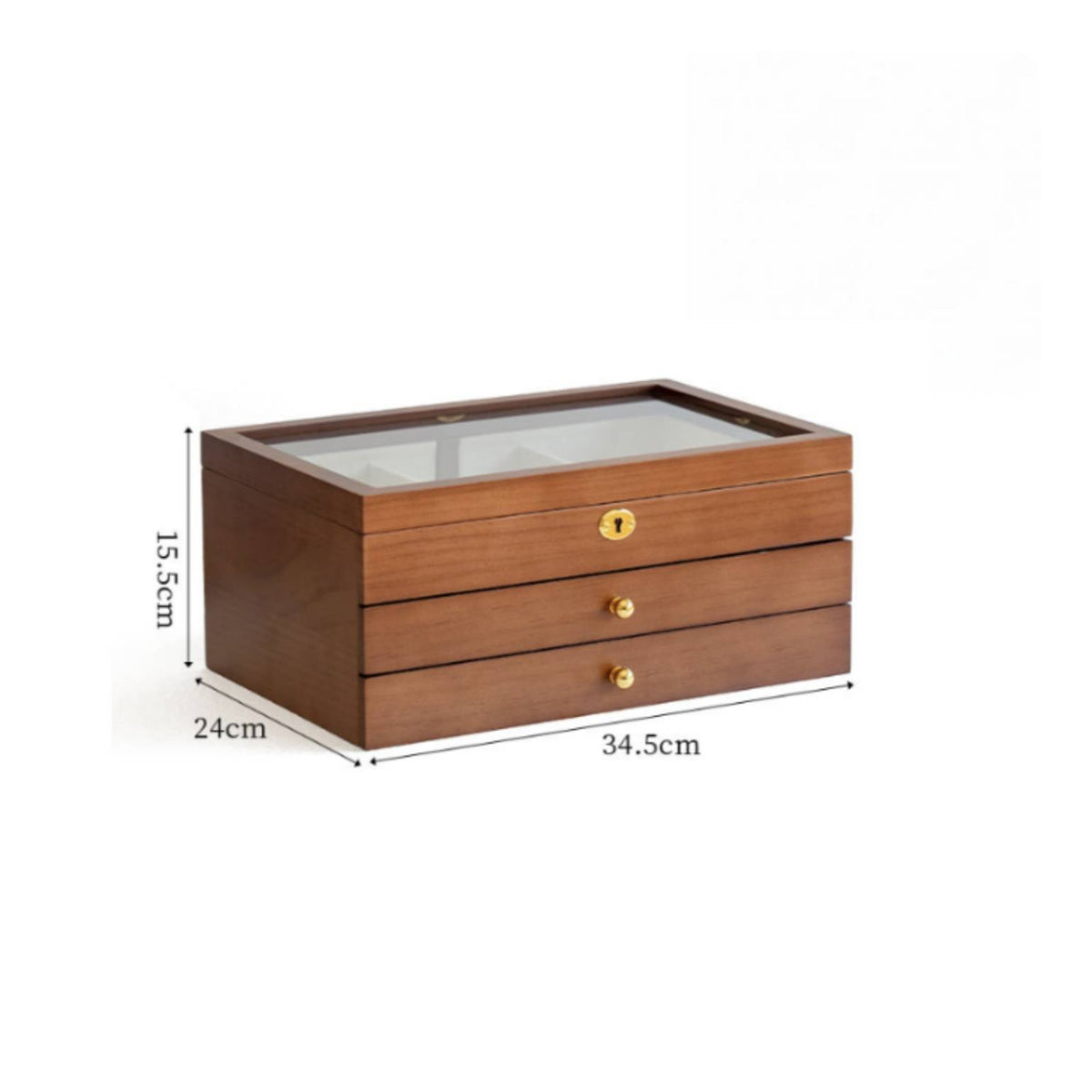 Large Capacity Walnut Jewelry Box Delicate Finish Wooden Jewelry Box