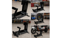 Motorcycle Wheel Chock Stand   Motorcycle Parking Stand with Wheel Cradle Space-Saving for Workshop