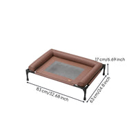 Breathable Raised Pet Bed with Raised Border Cooling Elevated Dog Bed Portable Elevated Pet Cot with Cushion Stable for Indoor