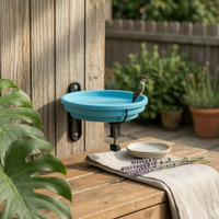 Plastic Birdbath with Clamp Shallow Heated Birdbath Easy to Install Hanging Bird Bath Long-Lasting for Garden