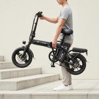Quick Fold Frame Portable Folding Electric Bike LCD Display Ultra Light Folding E Bike Mobile Device Control Personal Transport USB Phone Holder for Commuting