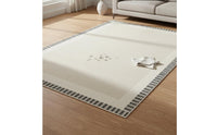 Italian Design Floor Mat Waterproof Living Room Rug Easy to Clean Washable Area Carpet for Pet Owners, Kids, Bedside, Bedroom