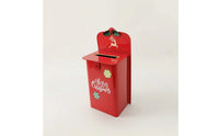 Christmas Mailbox Decorative Wall-Mounted Mailbox Post Box Festive Decorations Red for Entryways, Party Displays