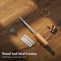 Precision Filing Wood Handle Fret File Multi-Angle Design Guitar Fret Crowning File Wide Application for Luthiers, DIY Enthusiasts, Workshop