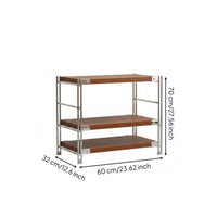 X-Brace Support Freestanding Multi-Layer Shelf Adjustable Shelves Wood and Metal Display Rack Heavy Duty Modular Storage Organizer Rust-Resistant for Living Room, Kitchen, Balcony, Study