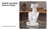 Portrait Jewelry Display Stand Pierced Ear Holes Mannequin Jewelry Stand Elegant Design Necklace Bust Display for Boutiques, Retail Store, Storefronts