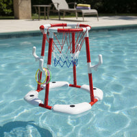Buoyant Pool Basketball Hoop Parent Child Play Children's Pool Hoop Easy Assembly Swim Toy for Kids, Families, Outdoor