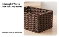 Woven Rectangular Box Multi-Purpose Organizing Basket Handmade for Homemakers