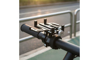 Aluminum Alloy Cycle Phone Mount Navigation Support Motorcycle Phone Holder Secure Hold Electric Bicycle Handlebar Holder Anti-Slip for Cycling, Electric Bike, Motorcycling