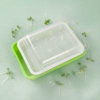 Sprouting Tray with Lid Dense Grid Microgreens Growing Tray Soil Double Layer Sprouting Plate for Beginners, Indoor, Kitchen, Countertop