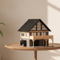 1/64 House Model Featuring a Balcony Architectural Scale Model House Detailed Miniature Villa for Hobbyists, Diorama