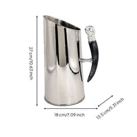 Stainless Steel Ice Container Sculptural Vessel Tapered for Dining Room, Hosts