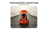 Adjustable Straps Life Jacket Multifunctional Fishing Life Vest Lightweight Adult Swim Vest Water-Resistant Material for Fishermen, Anglers, Adults, Swimming, Surfing, Boating, Kayaking