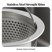 Kitchen Sink Strainer Basket Long-Lasting Stainless Steel Drain Strainer Stainless Steel Sink Strainer Rustproof Fine Mesh Drain