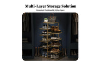 Large Capacity Multi-Tier Shoe Rack Space-Saving Staggered Shoe Shelf Minimalist Design Multi-Tier Storage Shelf Long-Lasting for Apartment Dwellers, Homeowners, Entryway, Hallway, Small Areas, Bedroom