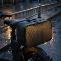 Water-Resistant Motorbike Rear Seat Bag Mesh-Textured Motorcycle Rear Bag Straps Straps Travel Gear Black