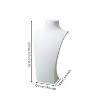 Short Neck Necklace Display Bust Sloping Shoulders Jewelry Display Bust Rectangular Base Necklace Holder Stand Matte