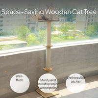 Wall-Mounted Cat Tree with Sisal Scratching Post