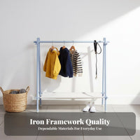 Freestanding Triangular Frame Clothes Rack with Shelf Multifunctional Garment Stand Multi-Functional Clothing Organizer Space-Saving for Children, Pet Owners, Playroom, Nursery, Entryway, Living Room