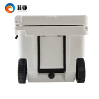 55L Wheeled Cooler Box with Pull Rod for Outdoor Camping and Refrigeration