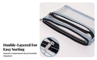 Portable Zippered Travel Pouch Lightweight Small Document Organizer Bag Compact Design for Students, Men, Business Trips, Airports, Vacation