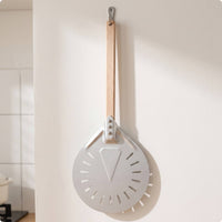 Perforated Pizza paddleResistant Pizza Peel with Wooden Handle Commercial-Grade for Kitchen