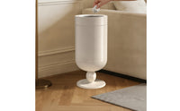 Stainless Steel Trash Can Freestanding Garbage Can with Press Lid Modern Wastebasket for Living Room, Bedroom, Office