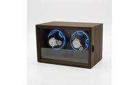 Double Two-Slot Watch Winder Wood-Grain Watch Winder Box Quiet Silent for Nightstand