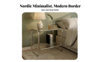 Minimalist Design Clear Multi-Tier Table Modern Aesthetic Wavy Transparent Table Space-Saving Nightstand Easy to Clean for Apartment Dwellers, Interior Designers, Living Room, Bedroom, Small Spaces, Entryway