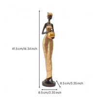 Figurine with Vessel Detailed Female Figurine Artistic for Living Room