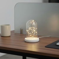 LED Mini Lights Cloche Creative Decor Desktop Ornament Modern Minimalist Design Glass Cloche Lamp for Bedroom, Living Room, Coffee Shop