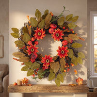 Autumn Wreath Lightweight Harvest Wreath Colorful for Wall, Porch