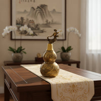 Gourd Ornament with Animal Finial Decorative Brass Gourd Traditional Figurine for Collectors