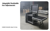 Shockproof Mobile Audio Workstation Heavy-Duty Construction Flight Case Lockable Rack Cabinet Portable Design for Sound Technicians, Live Performers, Event Production Crew, Touring, on-Location, Events, Studio
