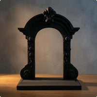 Gothic Design Dollhouse Miniature Arched Window Molded Frame Decorative Window Prop Floral Relief Arched Scene Display