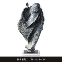 Wabi-Sabi Style Dancer Figurine Resin Sculpture for Home Decor