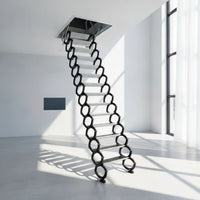 Retractable Attic Ladder Space-Saving Attic Ladder with Anti-Slip Steps Heavy-Duty Foldable Loft Steps for Homeowners, Mezzanine