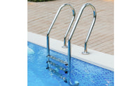 Three-Rung Pool Ladder Stainless Steel Pool Ladder with Handrails Bolt-down for Homeowners, Builders, Swimming Pools, Villas