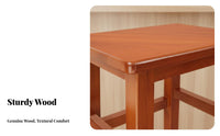 Solid Wood Construction Four-Legged Wooden Stool Vintage Design Unadorned Wooden Seat Multi-Purpose Backless High Chair Mortise and Tenon Joinery for Homeowners, Business Owners, Cafe, Restaurant, Home, Kitchen