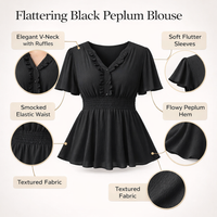 Shirt, Plus Size Blouse for Women, Oversized Polyester V-Neck Long Sleeve Top, Comfortable Daily Wear for Commute, Flattering Loose Fit Design